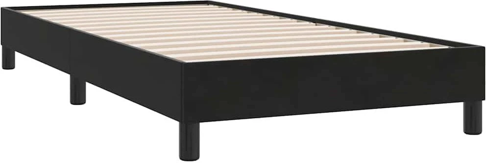 Box Spring Lova be čiužinio Juoda 100x210 cm aksomas