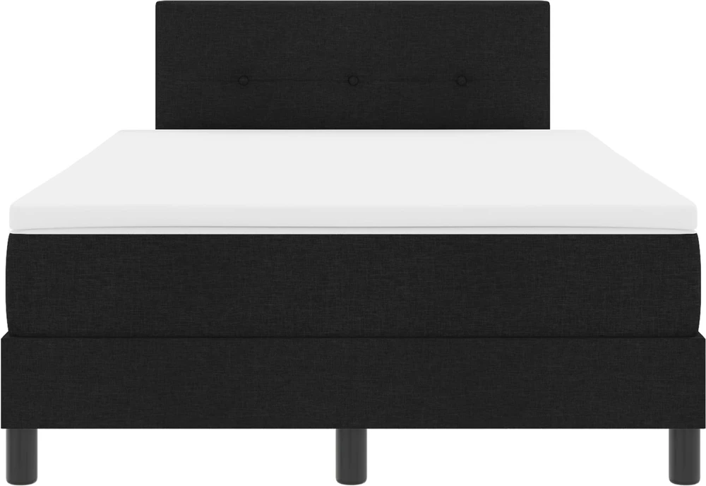 Kiemas lova su LED juostelėmis Juoda 120 x 190 cm audinys