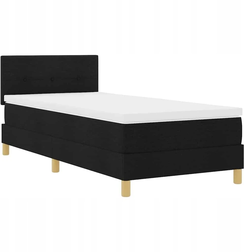 LED Čiužinio Lova su LED juostelėmis Juodas 90 x 200 cm audinys