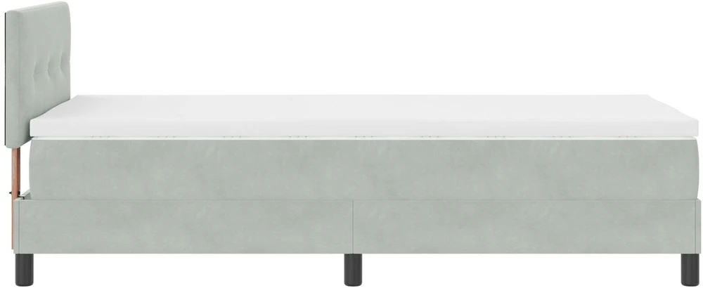 Kiemas lova su galvūgalio Šviesiai pilka 90 x 200 cm Aksomas
