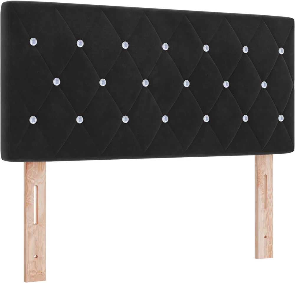 Kiemas lova su čiužiniu Juoda 100 x 200 cm Aksomas