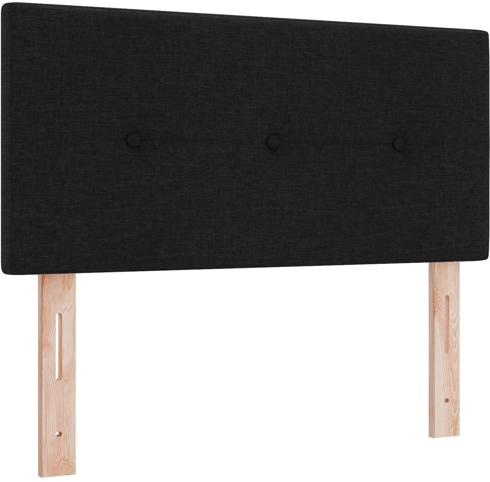 Kiemas lova su pagalve su galvūgalio Juoda 90 x 200 cm audinys
