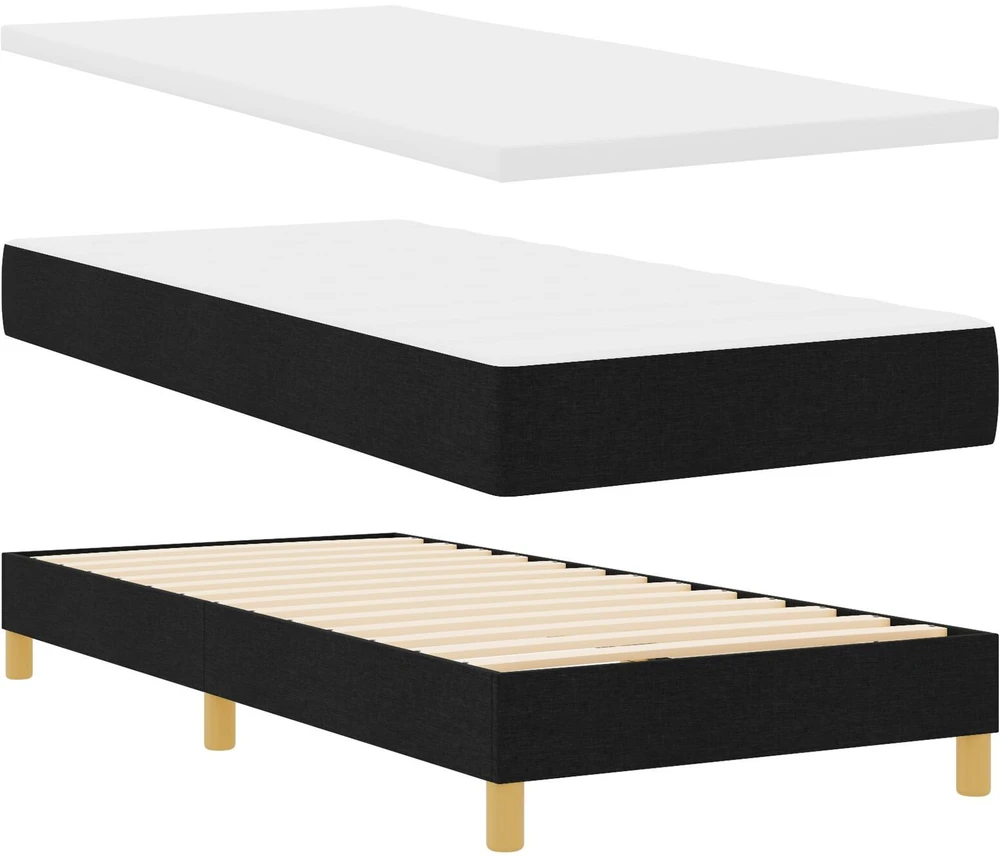 Kiemas lova su pagalve su galvūgalio Juoda 90 x 200 cm audinys