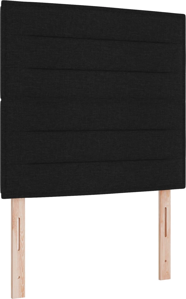 Kiemas lova su čiužiniu Juodas 200 x 100 cm audinys