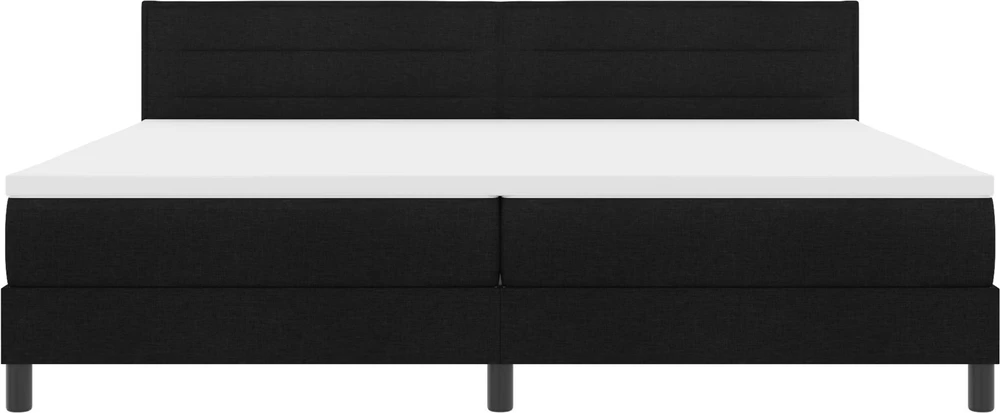 Kiemas lova su LED juostelėmis Juoda 200 x 200 cm audinys
