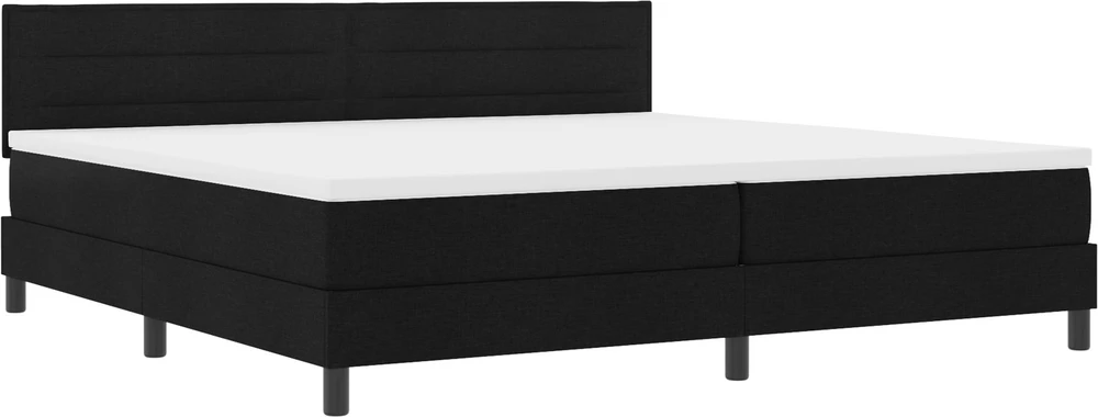 Kiemas lova su LED juostelėmis Juoda 200 x 200 cm audinys