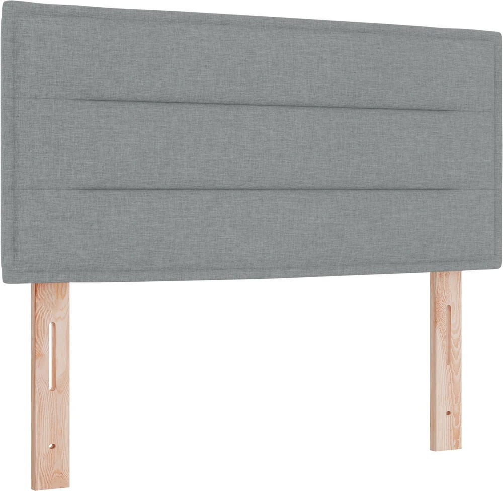 Kiemas lova su čiužiniu Šviesiai pilka 200 x 90 cm audinys