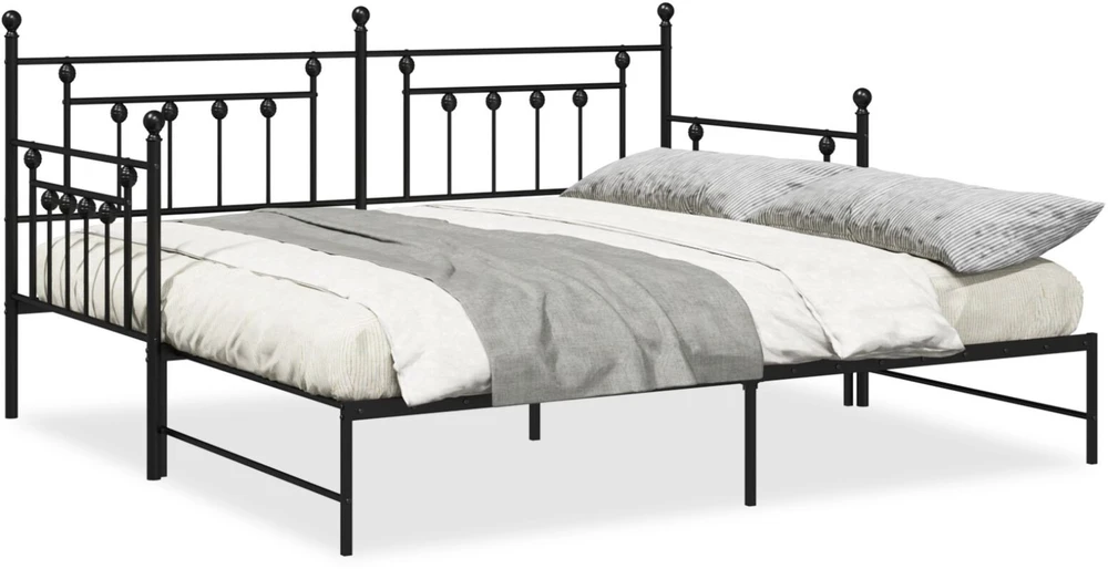 Dienos lovos rėmas Juoda 90 x 200 cm Plienas