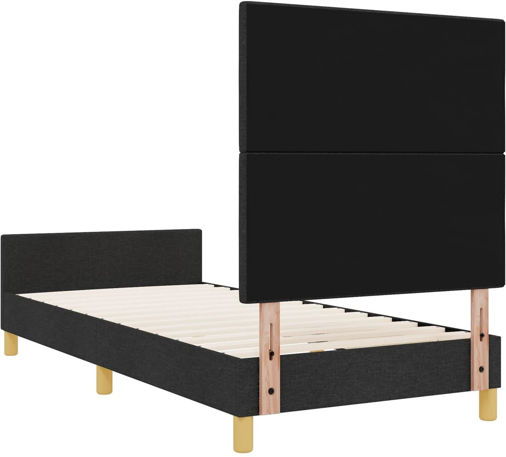 Lovos rėmas su galvūgalio Juoda 80 x 200 cm audinys