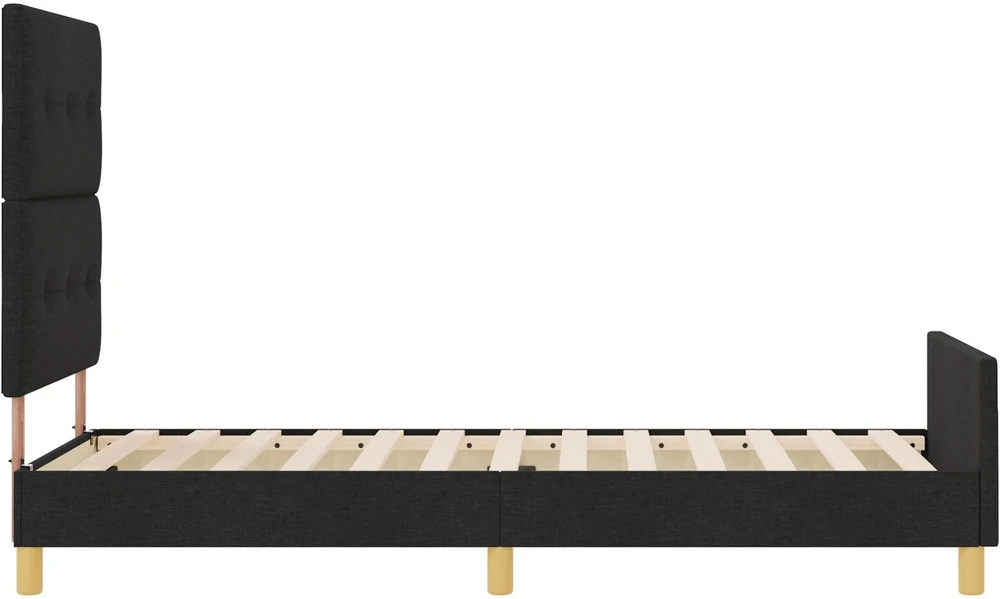 Lovos rėmas su galvūgalio Juoda 80 x 200 cm audinys