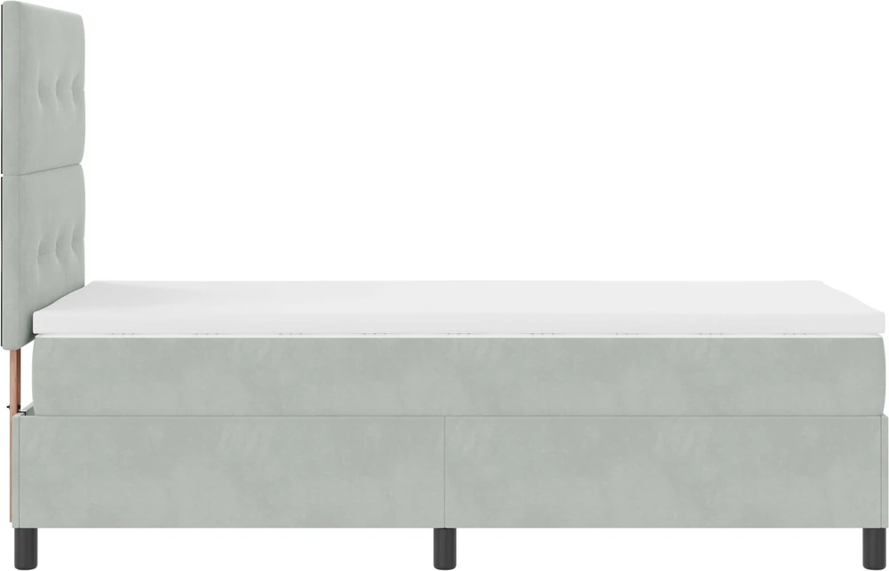 LED Čiužinio Lova Šviesiai pilka 100 x 200 cm Aksomas