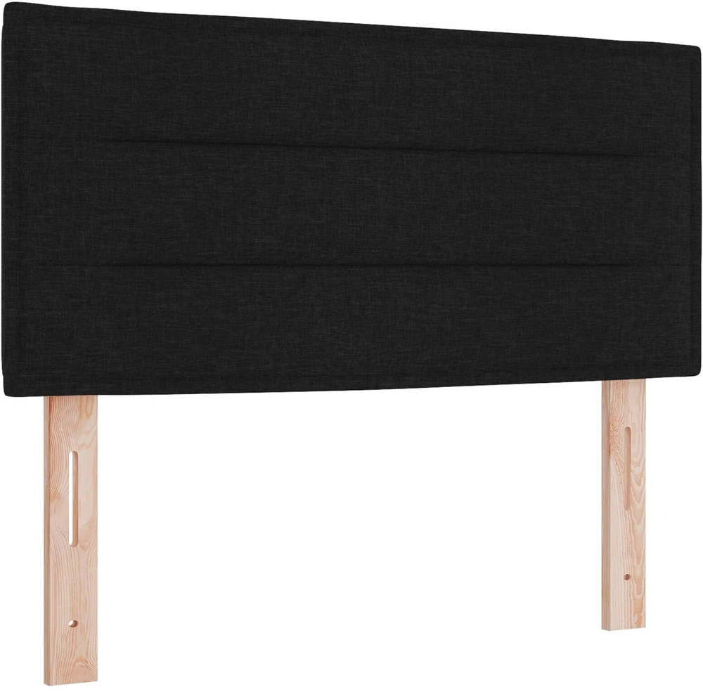 Kiemas lova su pagalve su galvūgalio Juoda 120 x 200 cm audinys