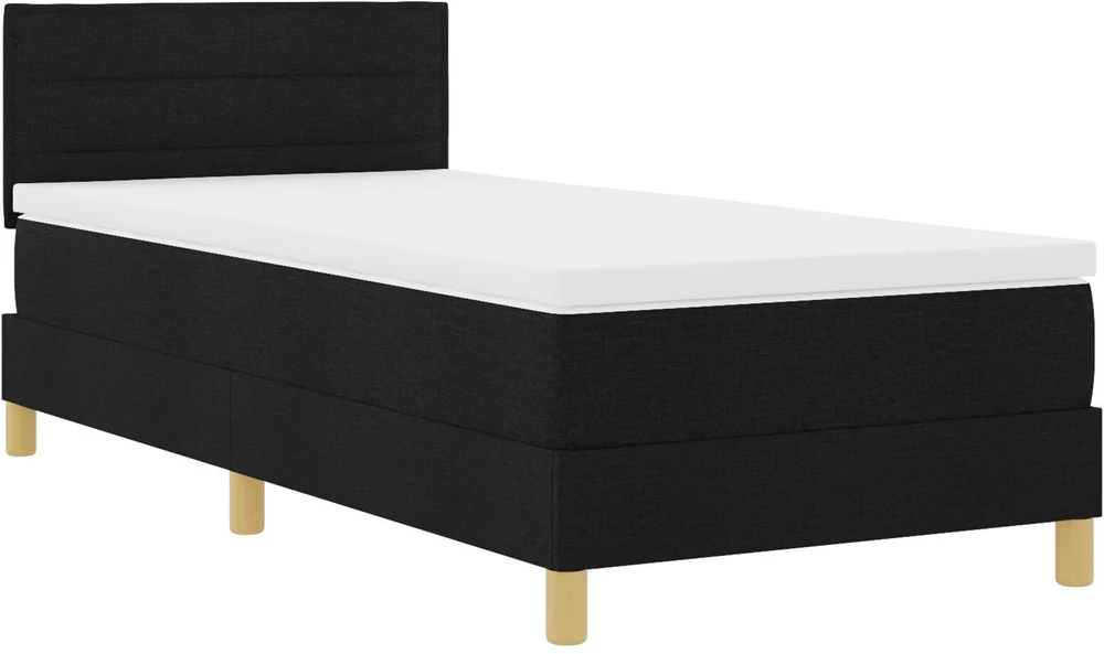 Kiemas lova su pagalve su galvūgalio Juoda 90 x 200 cm audinys