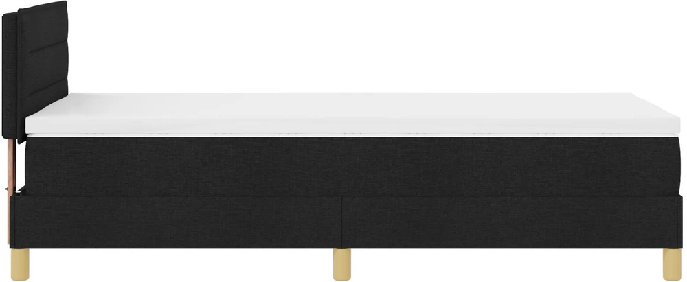 Kiemas lova su pagalve su galvūgalio Juoda 90 x 200 cm audinys