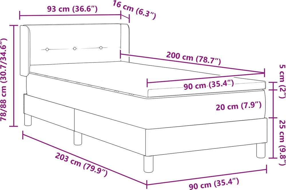 Kiemas lova su galvūgalio Šviesiai pilka 200 x 90 cm audinys