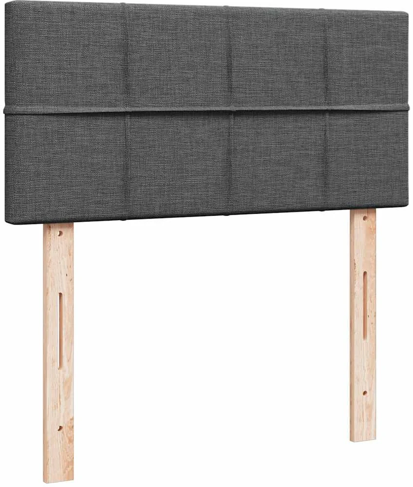 Osmanų lovos rėmas su čiužiniu, pilkas, 90x200cm, audinys