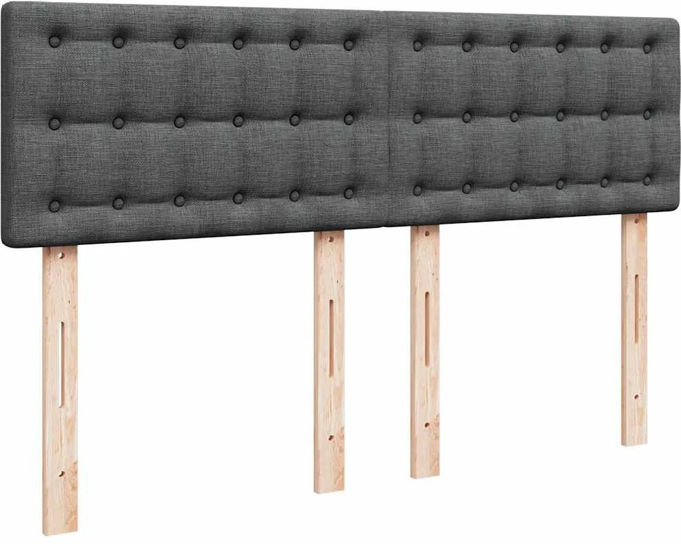 Osmanų lova su čiužiniu ir LED, pilkas, 140x200cm, audinys