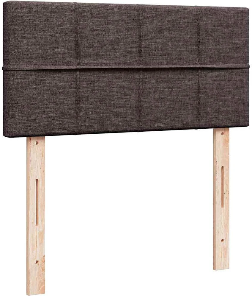 Osmanų lova su čiužiniu ir LED, tamsiai rudas, 90x200cm audinys
