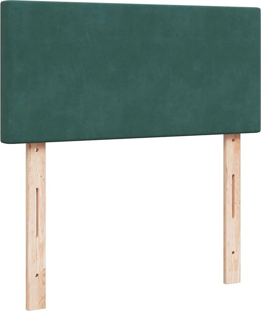 Osmanų lovos rėmas su čiužiniu, žalias, 90x200cm, aksomas