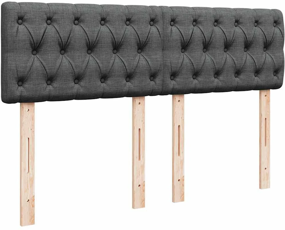 Osmanų lova su čiužiniu ir LED tamsiai pilka 140x190cm audinys