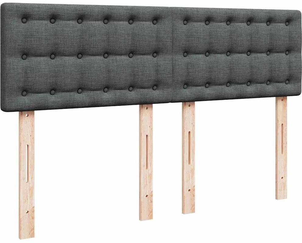 Osmanų lova su čiužiniu ir LED tamsiai pilka 140x190cm audinys