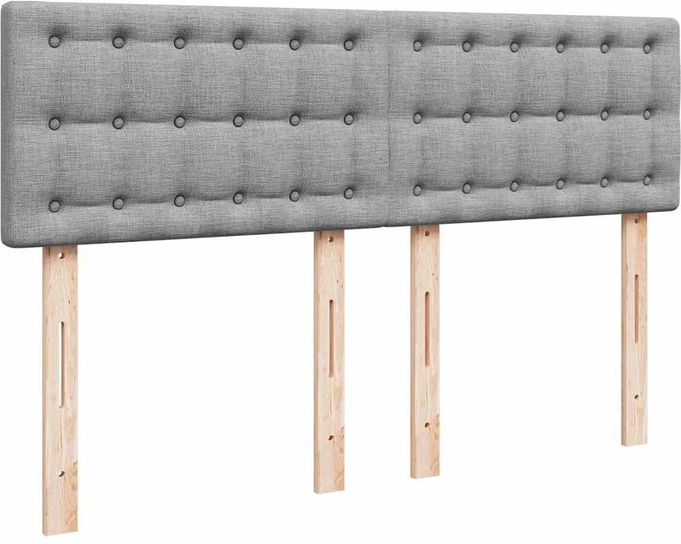 Osmanų lova su čiužiniu ir LED šviesiai pilka 140x190cm audinys