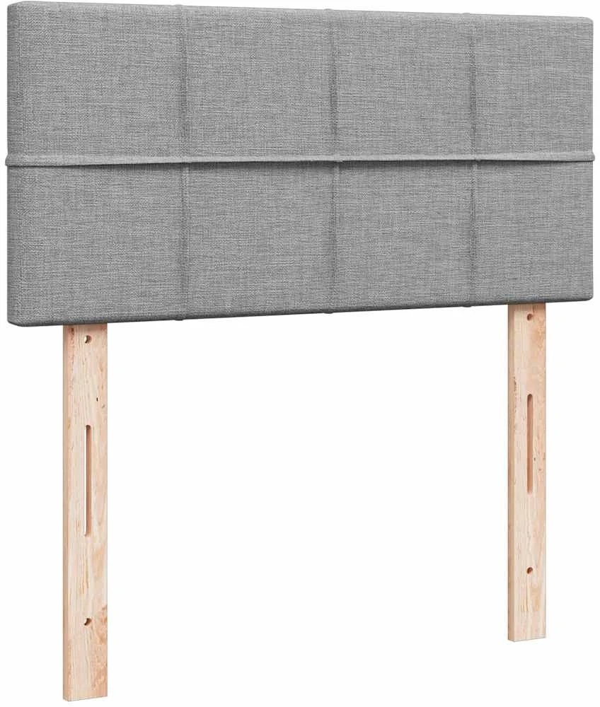 Osmanų lova su čiužiniu ir LED šviesiai pilkas 90x200cm audinys