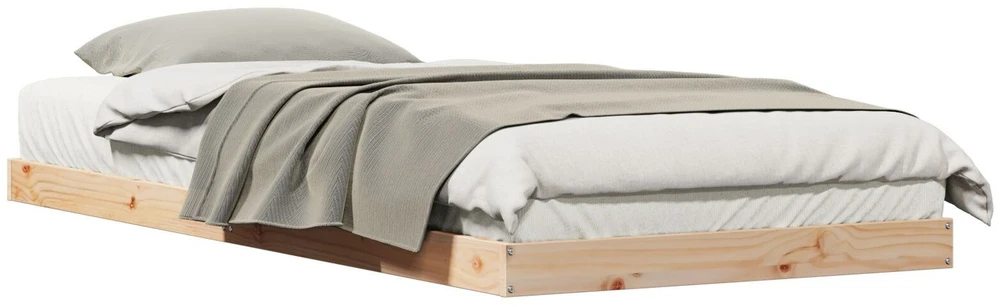 Lova Grindų lovos rėmas Natūrali 80 x 220 cm Kietos pušies mediena