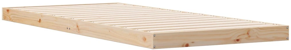 Lova Grindų lovos rėmas Natūrali 80 x 220 cm Kietos pušies mediena