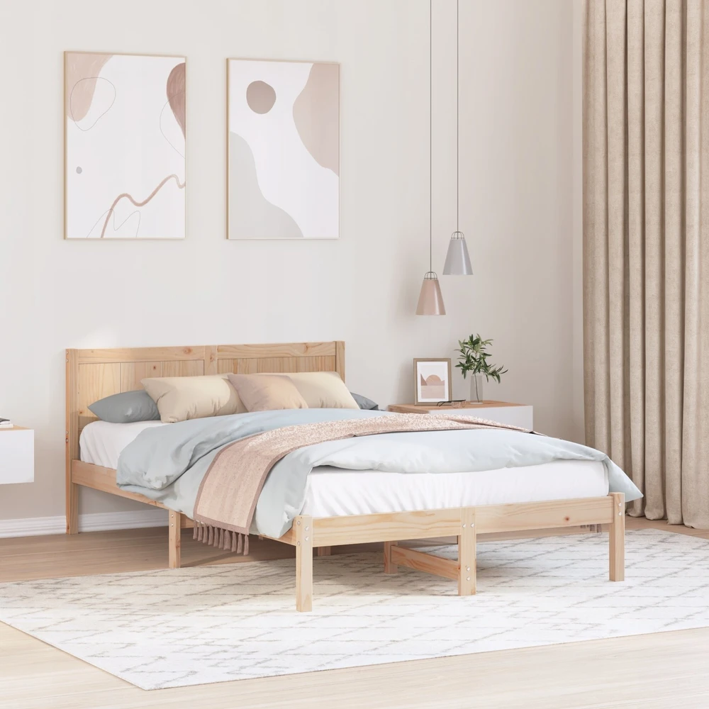 Lova Lovos rėmas Ruda 120 x 200 cm Pušies medienos masyvas