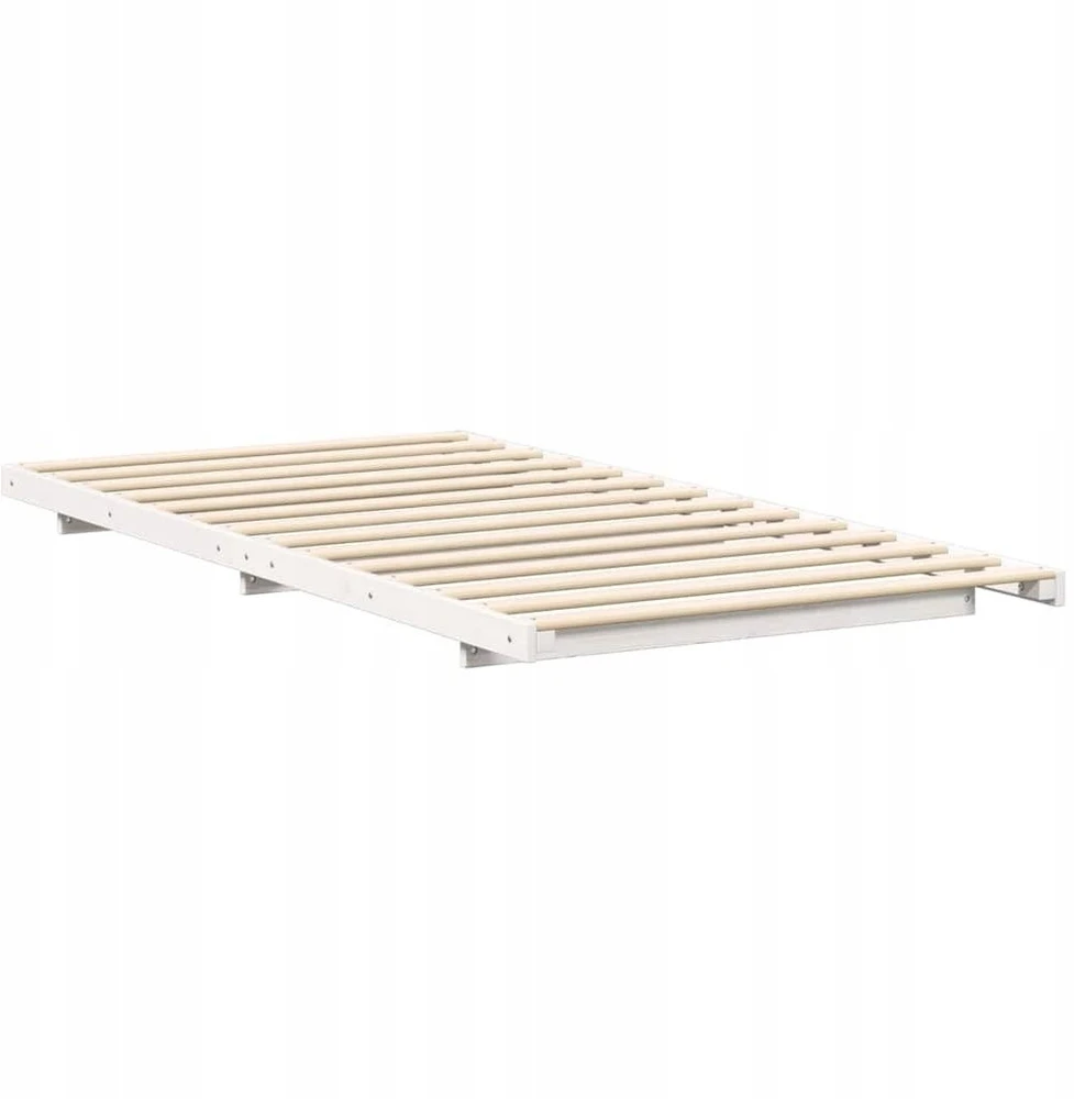Lova Lovos rėmas Balta 90 x 200 cm Kietos pušies mediena