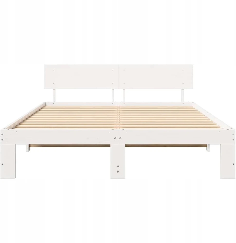 Lovos rėmas Balta 150 x 200 cm Kietos pušies mediena