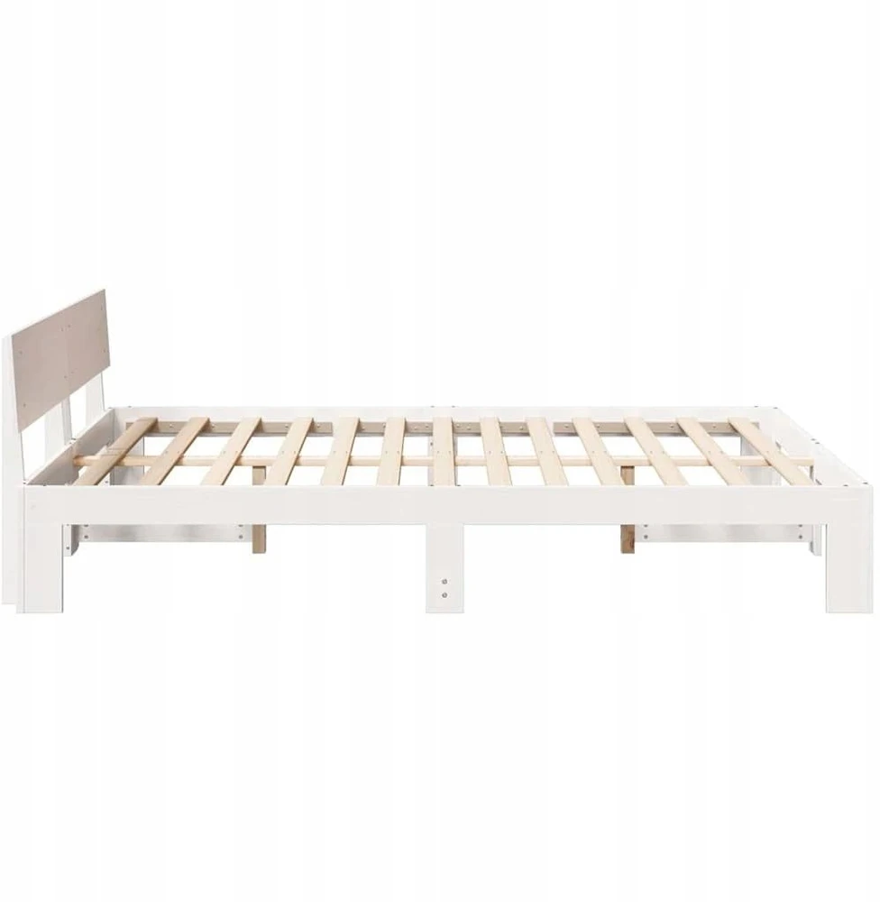 Lovos rėmas Balta 150 x 200 cm Kietos pušies mediena