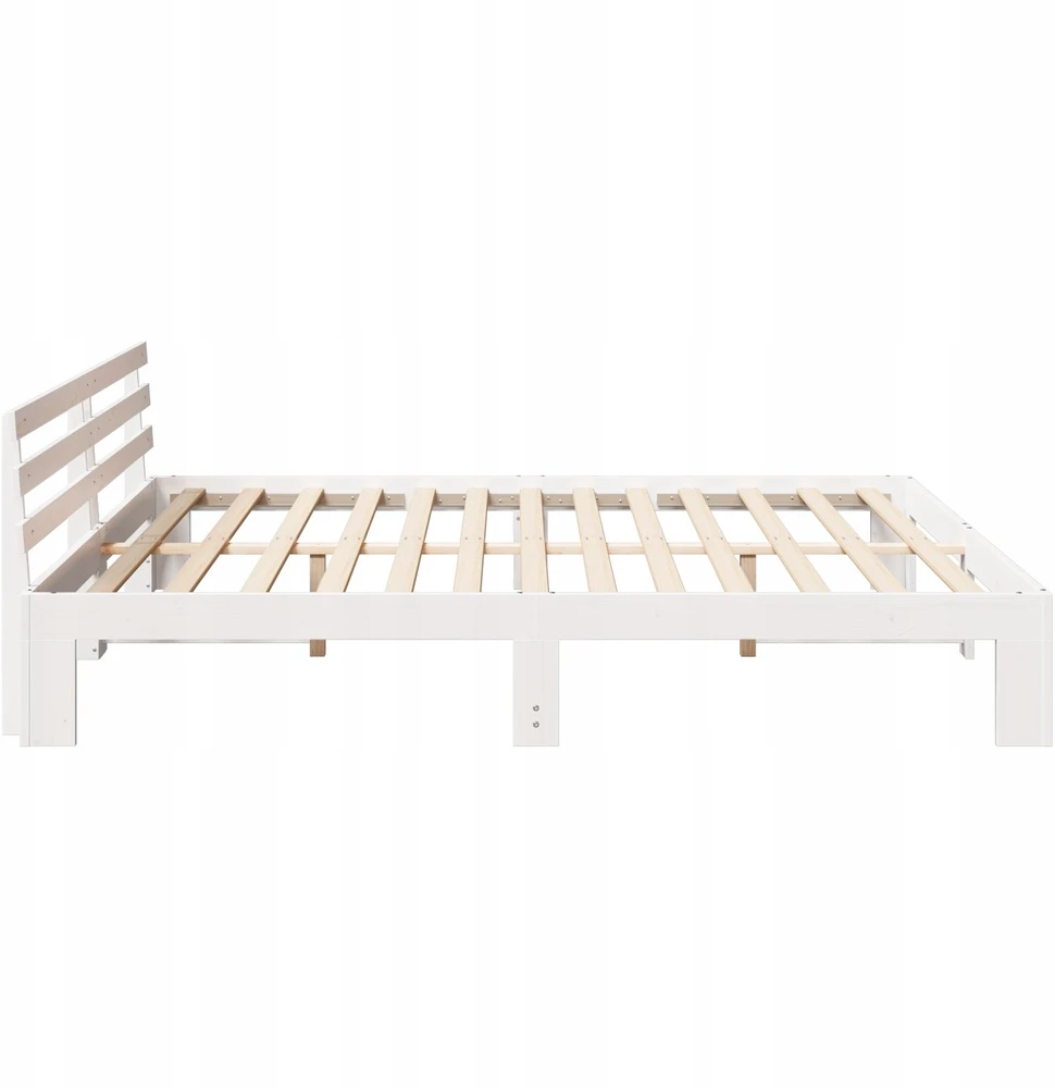 Lovos rėmas Balta 200 x 200 cm Kietos pušies mediena
