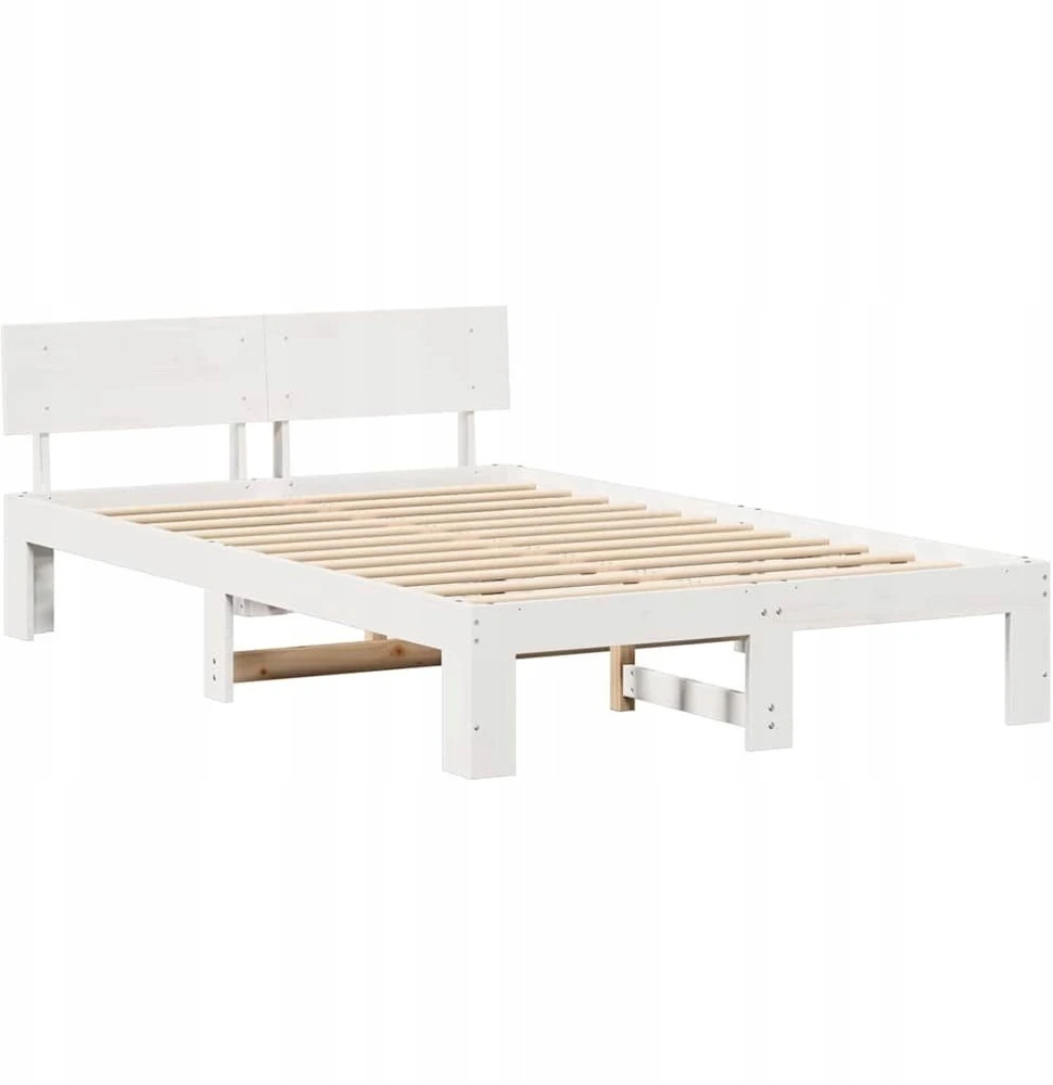 Lova Lovos rėmas Balta 120 x 200 cm Kietos pušies mediena