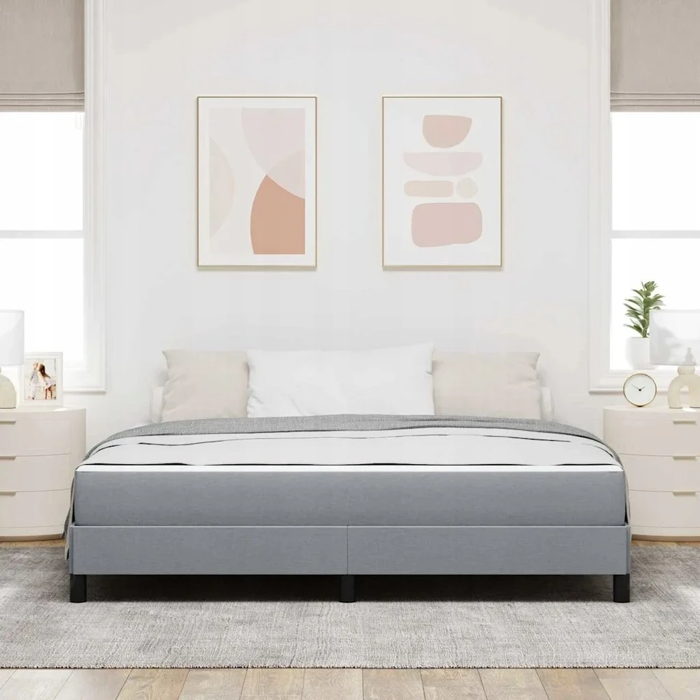 Kiemas lova Šviesiai pilka 180 x 200 cm audinys