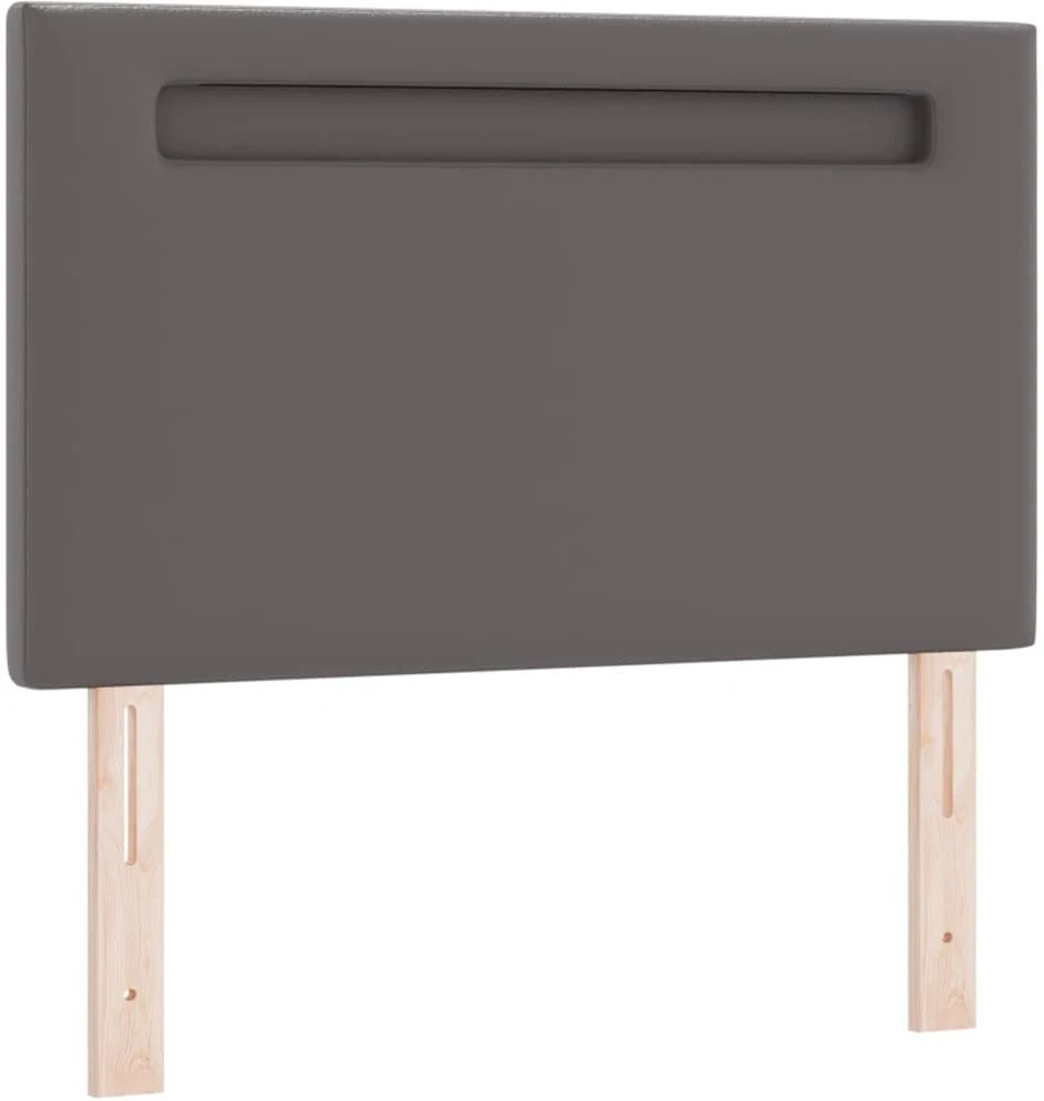 Kiemas lova su LED juostelėmis Pilka 90 x 200 cm Dirbtinė oda