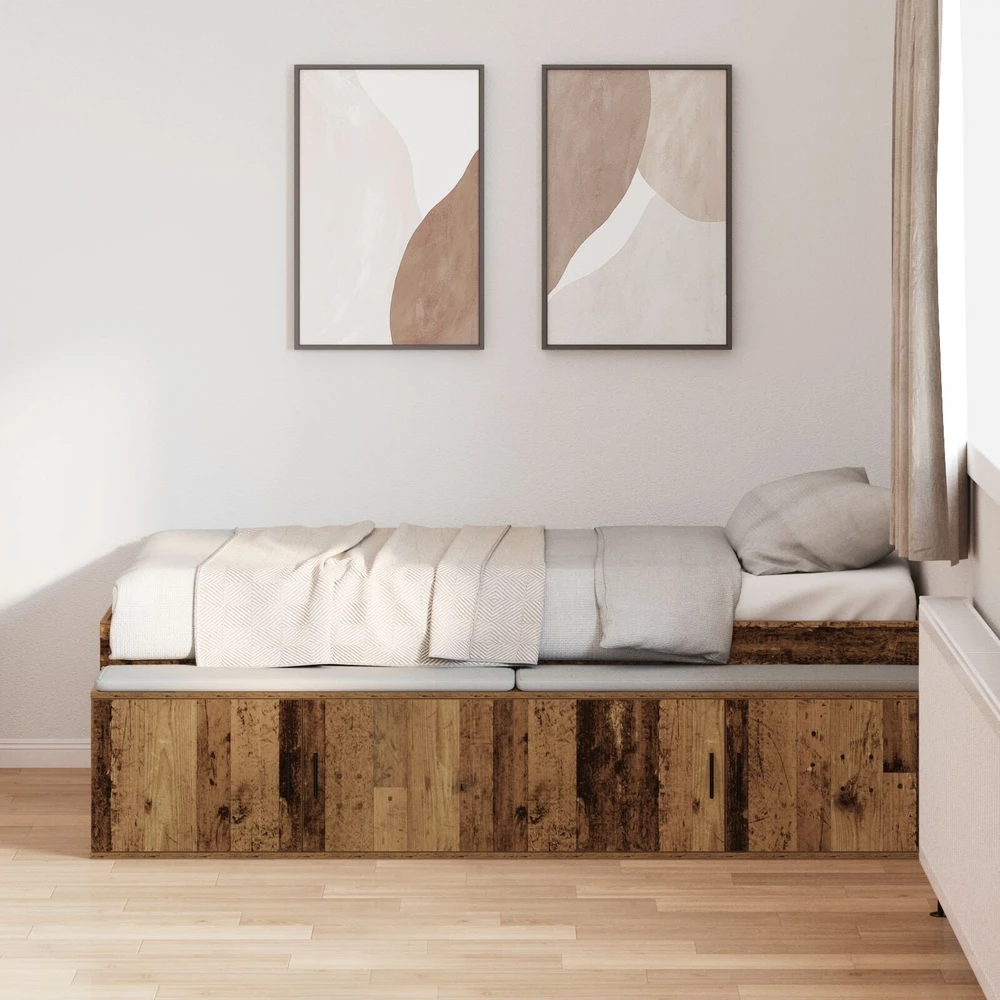 Lova Lovos rėmas Senovinis medis 70 x 190 cm Apdirbta mediena