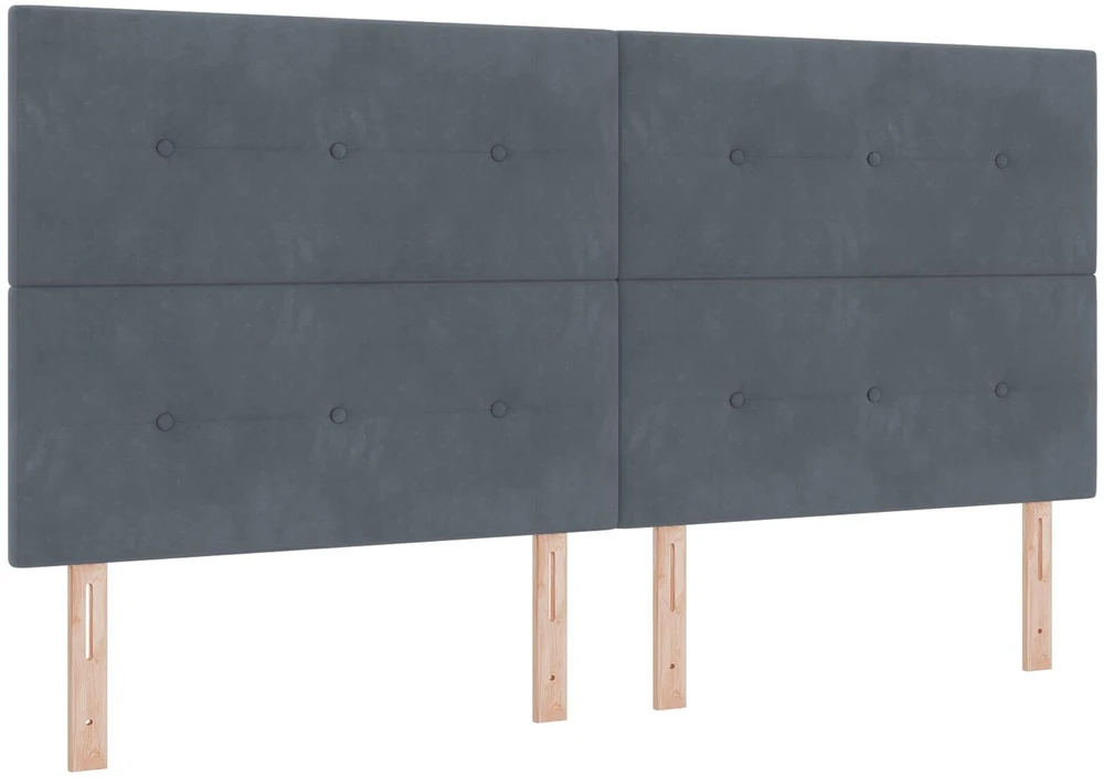 Kiemas lova su galvūgalio Tamsiai pilka 200 x 200 cm Aksomas