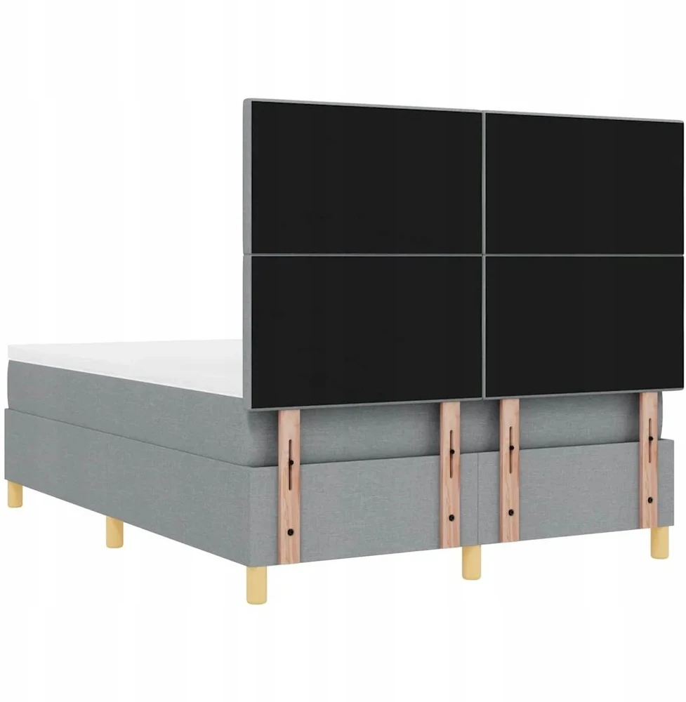 LED Čiužinio Lova Šviesiai pilka 140 x 190 cm audinys