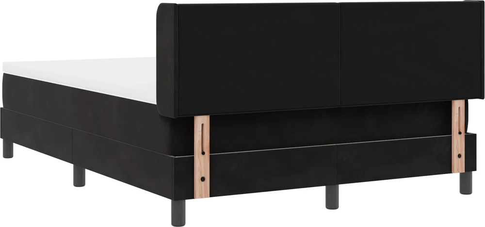 Kiemas lova su galvūgalio Juodas 200 x 140 cm Aksomas
