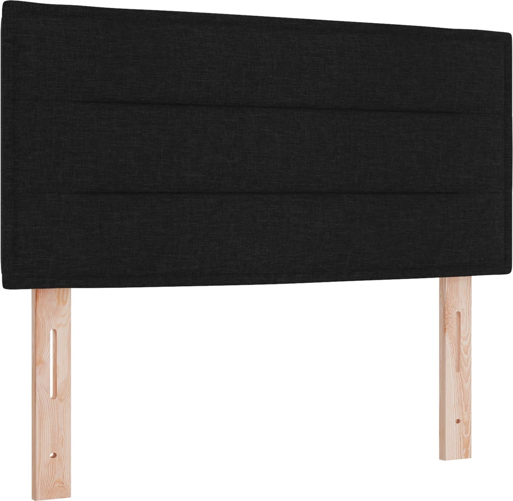Kiemas lova su galvūgalio Juoda 90 x 200 cm audinys