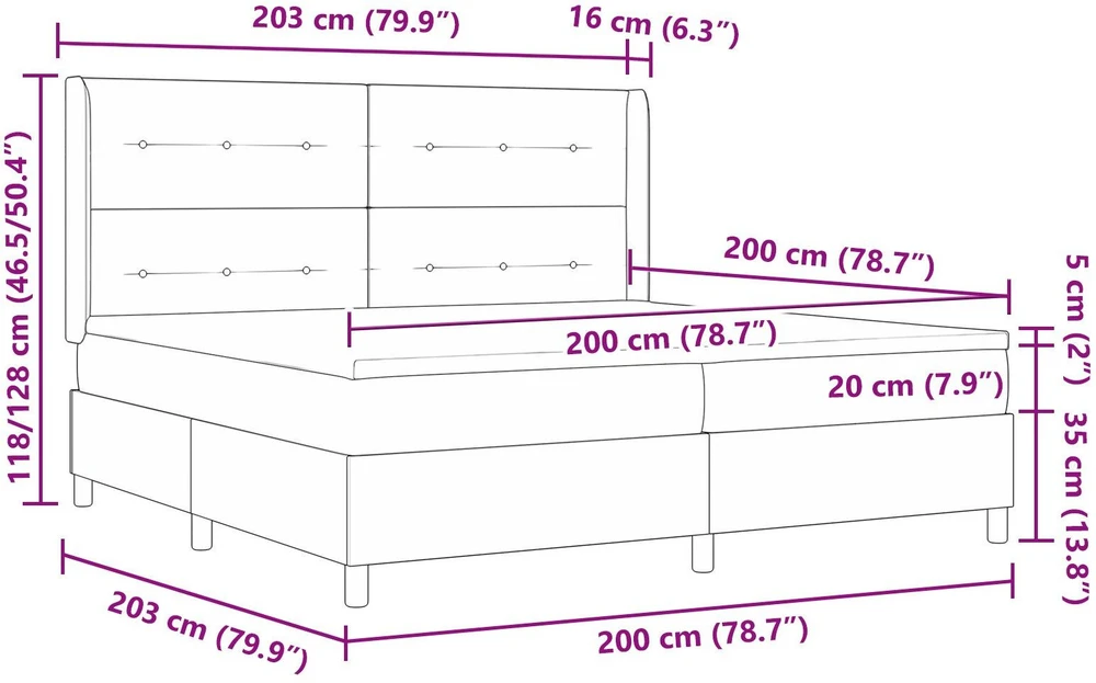 Kiemas lova su galvūgalio Šviesiai pilka 200 x 200 cm Aksomas