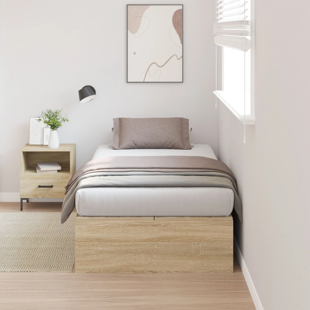Lova su daiktų laikymo vieta Sonoma ąžuolas 90 x 200 cm