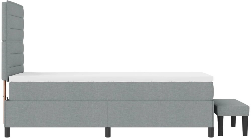 Kiemas lova su galvūgalio Šviesiai pilka 100 x 200 cm audinys