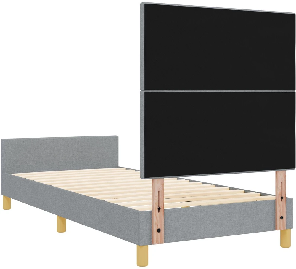 Lovos rėmas su galvūgalio Šviesiai pilka 80 x 200 cm audinys