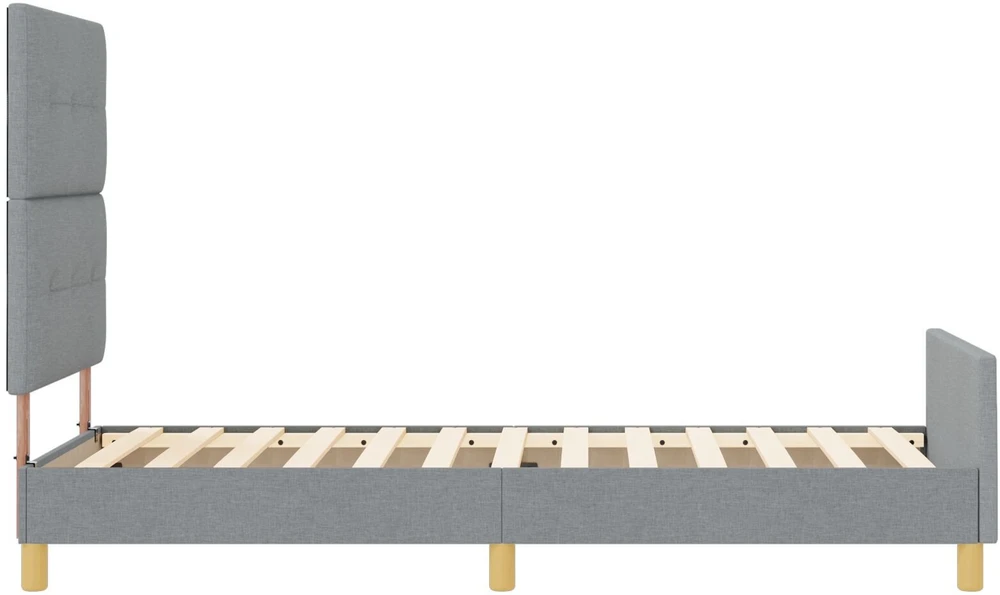 Lovos rėmas su galvūgalio Šviesiai pilka 80 x 200 cm audinys