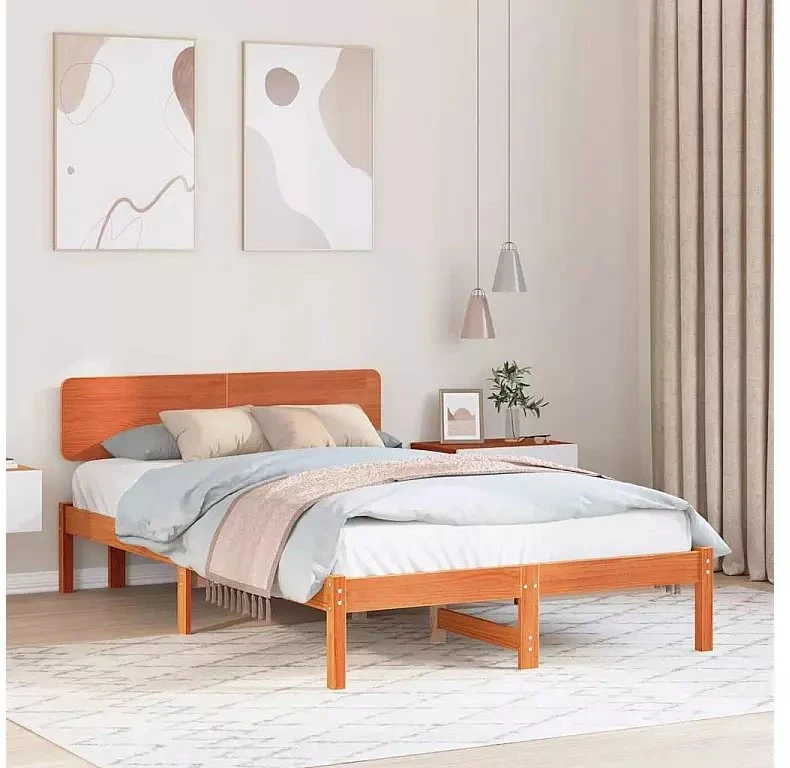 Lova Lovos rėmas Vaško ruda 120 x 190 cm Kietos pušies mediena
