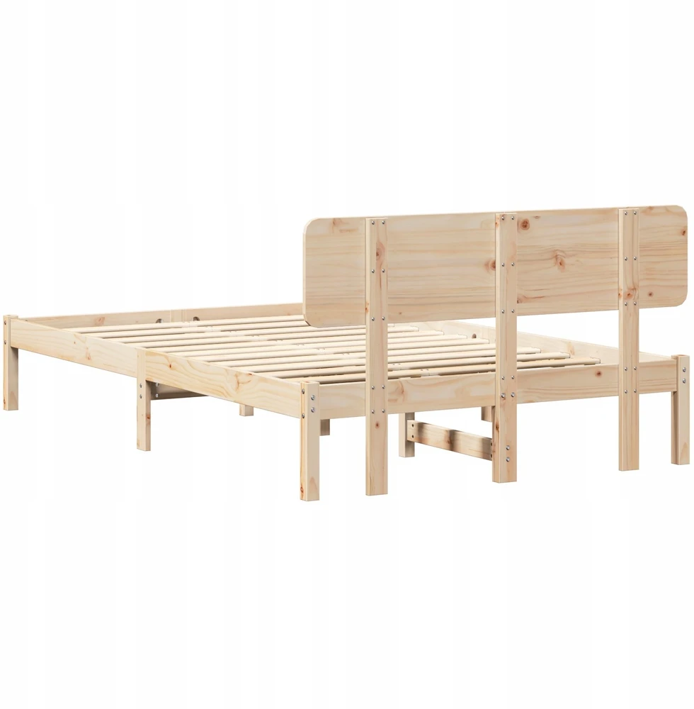 Lova Lovos rėmas Natūrali 120 x 190 cm Kietos pušies mediena