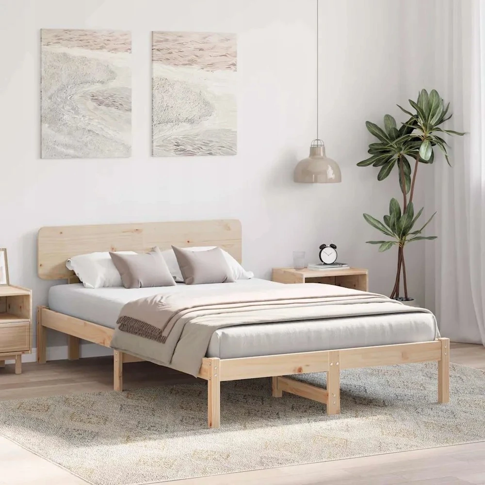 Lovos rėmas Natūrali 140 x 190 cm Kietos pušies mediena